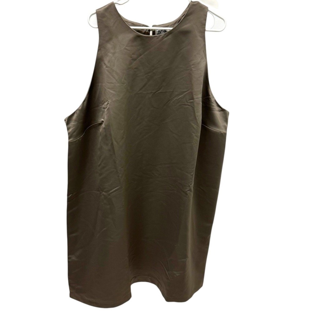 New 3x Women's Sleeveless  Tea Length Dress Future Collective in a bronze color